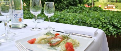 Déjeuner sur la terrasse du restaurant Saveurs, Plaisir et Santé le N3, Vichy